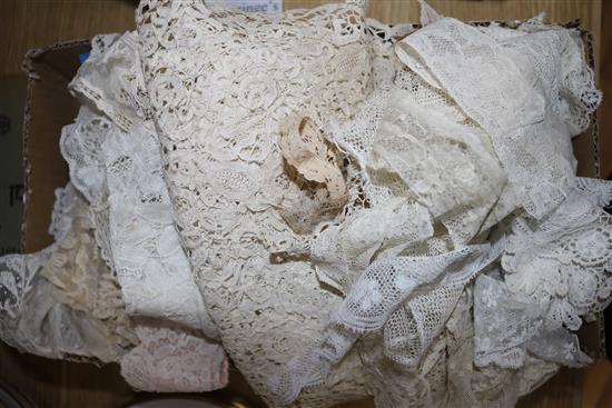 A collection of mostly needle lace, collars, stoles, etc